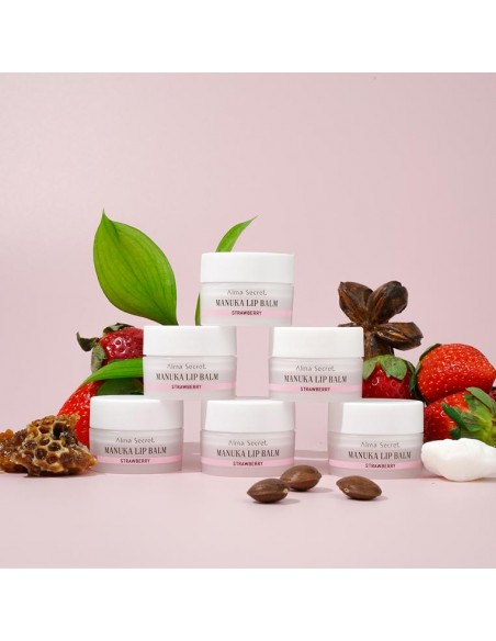 BÁLSAMO LABIAL REPARADOR FRESA KARITÉ, INCA INCHI & MIEL DE MANUKA