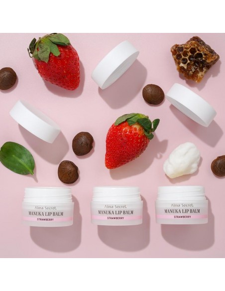 BÁLSAMO LABIAL REPARADOR FRESA KARITÉ, INCA INCHI & MIEL DE MANUKA