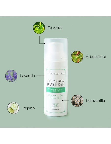 HIDRATANTE ANTIARRUGAS CON PEPITA DE UVA, CENTELLA & RESVERATROL SPF 20