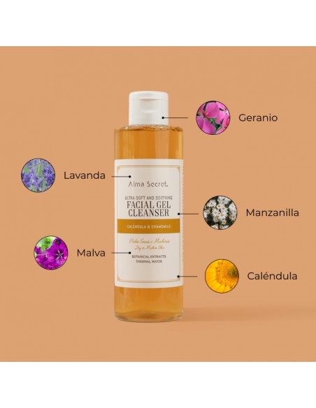 GEL LIMPIADOR FACIAL ULTRA SUAVE Y CALMANTE CON CALÉNDULA & MANZANILLA